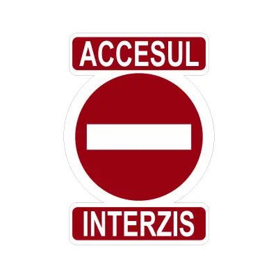Accesul interzis, autocolant, dimensiune 200x150 mm, model 044